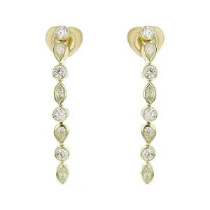 18K Yellow Gold Cento Dolce Diamond Drop Earrings