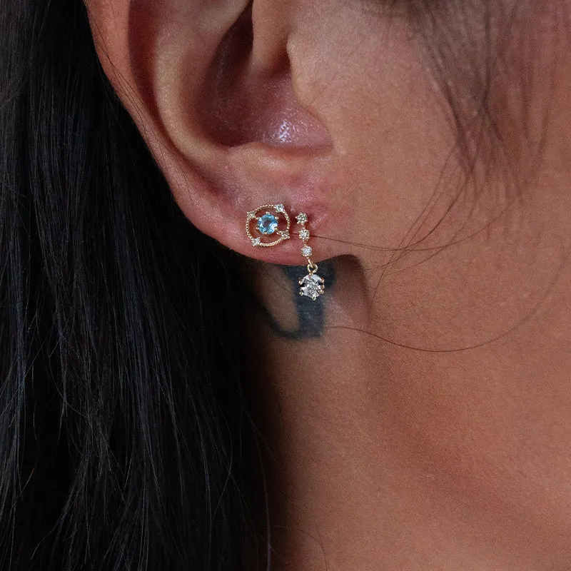 Blue Topaz & Diamond Studs