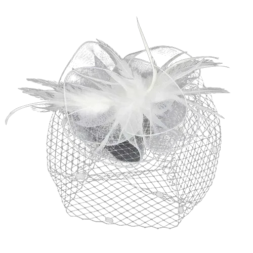 Fiona | Feather Mesh Flower Fascinator