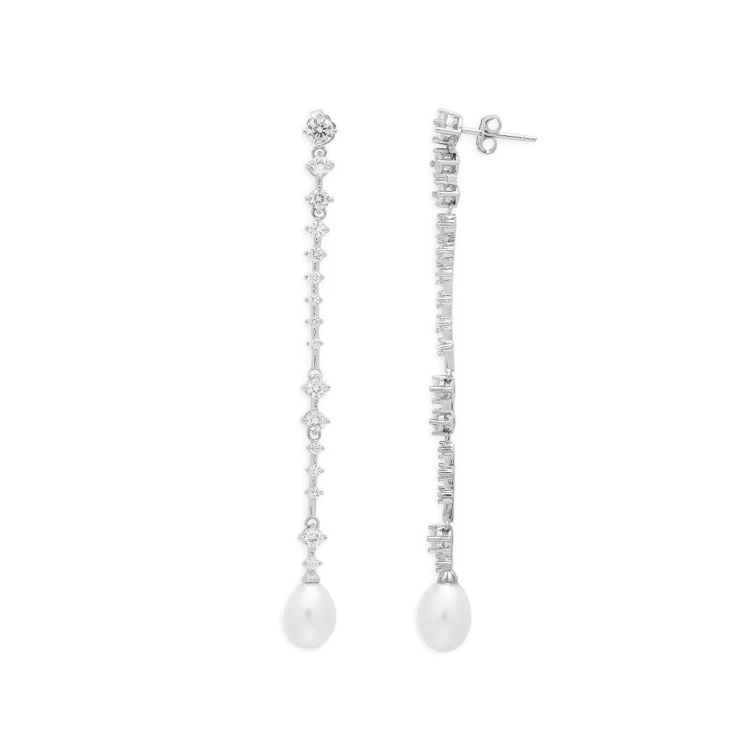 Rhapsody in Rhodium 925 Sterling Silver Rhodium-Plated Drop Earrings